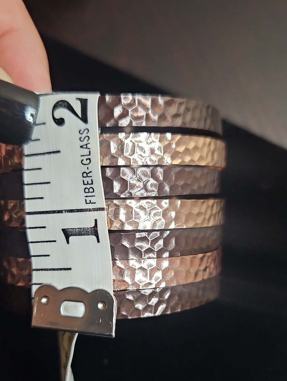 Hammered Copper and Bronze Wide Cuff Bracelet - Women Jewelry EUC - Picture 5 of 5